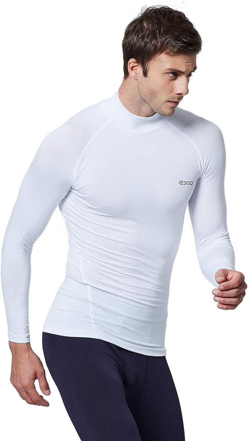 Mens Mock Compression Baselayer Top Cool Dry Long-Sleeve Shirt EX-T02