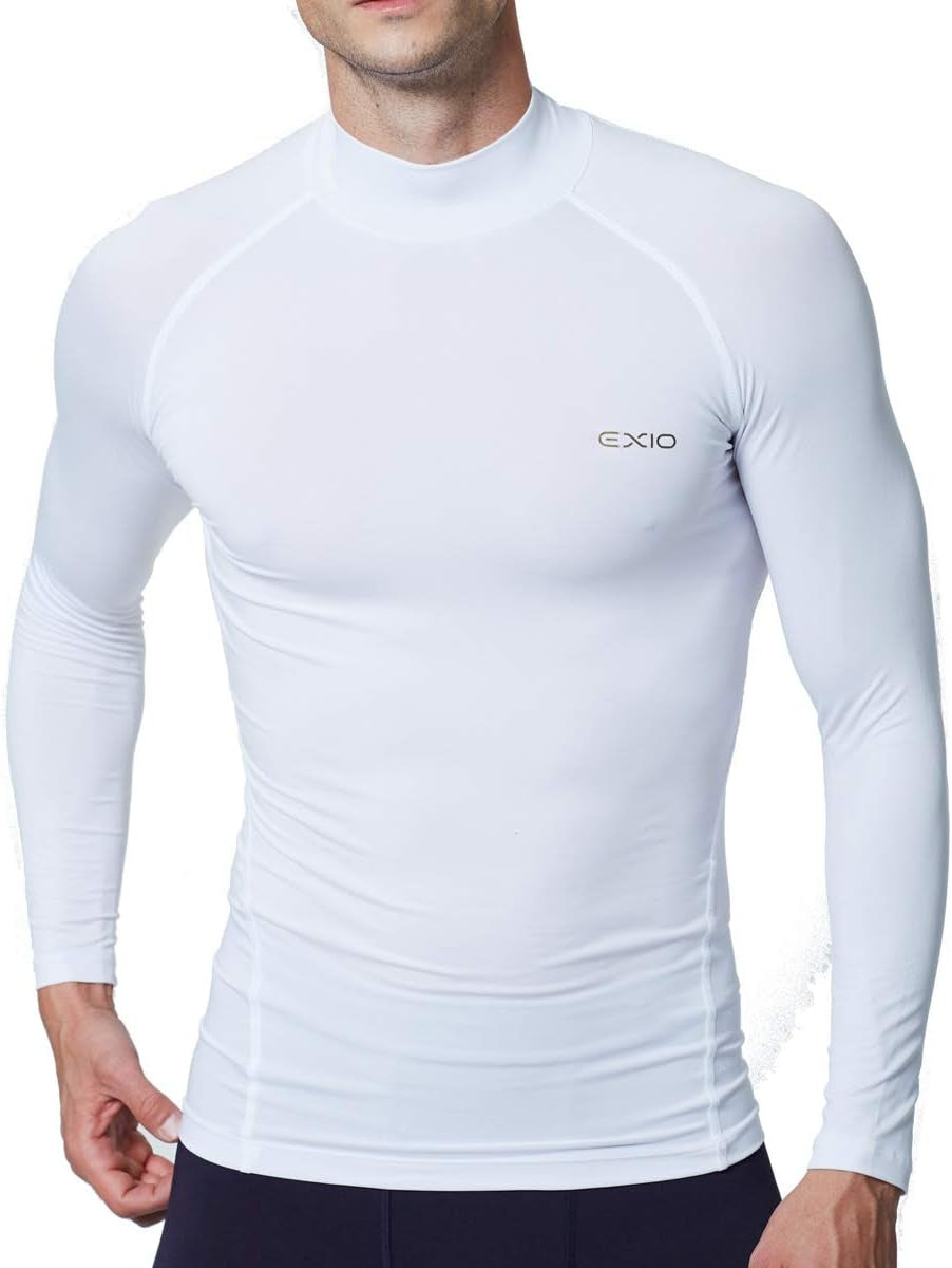 Mens Mock Compression Baselayer Top Cool Dry Long-Sleeve Shirt EX-T02