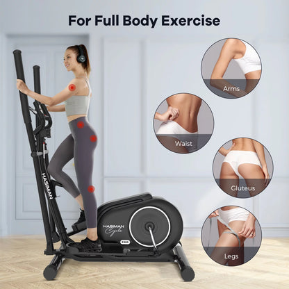 Silent Magnetic Elliptical Bike Stationary Exercise Machine for Home Gym Cardio Workout 300Lb