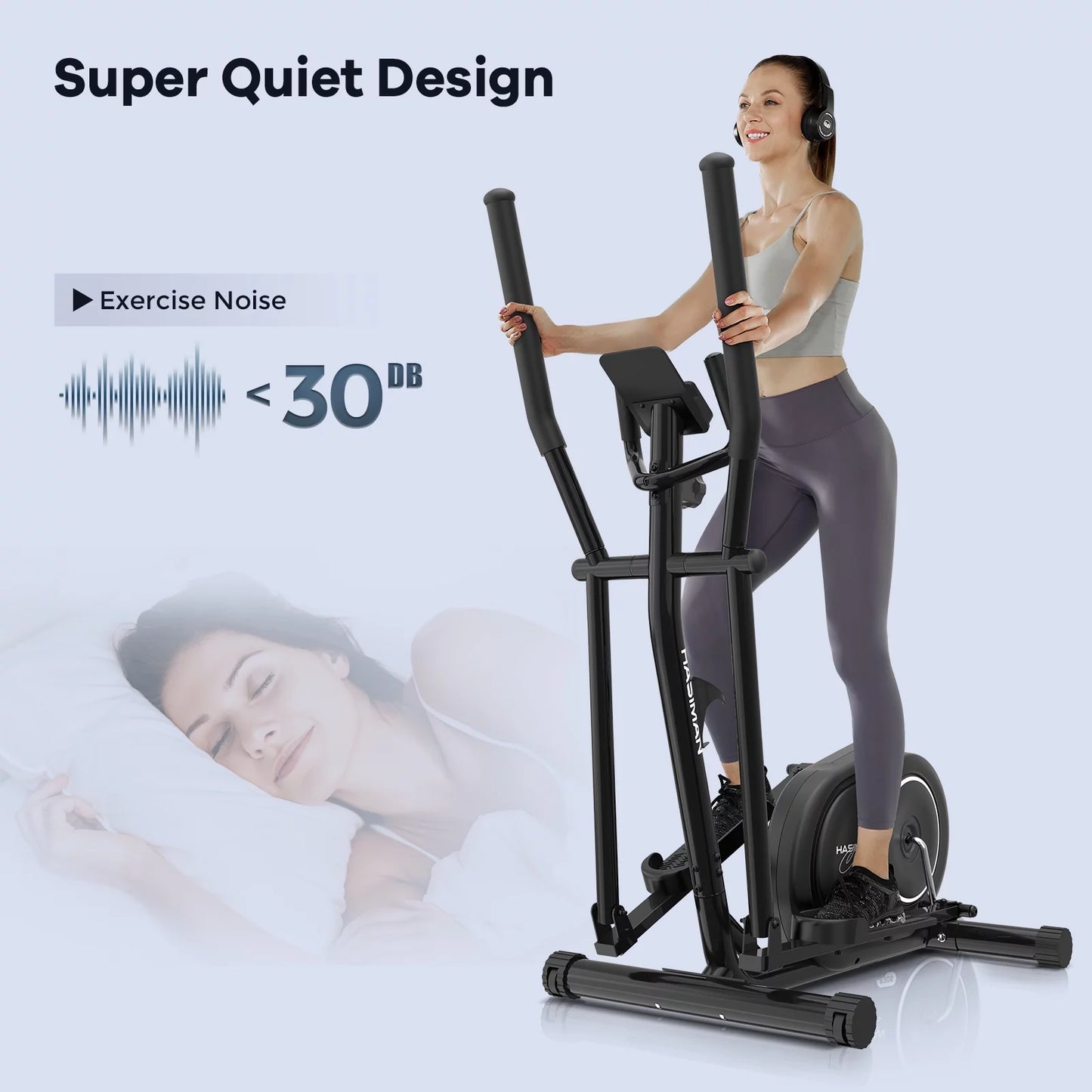 Silent Magnetic Elliptical Bike Stationary Exercise Machine for Home Gym Cardio Workout 300Lb